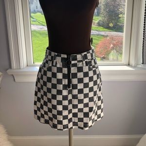 Checkered Zippered Skirt BDG Urban Outfitters
